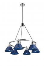  3306-6 CH-NVY - Orwell CH 6 Light Chandelier in Chrome with Matte Navy shades